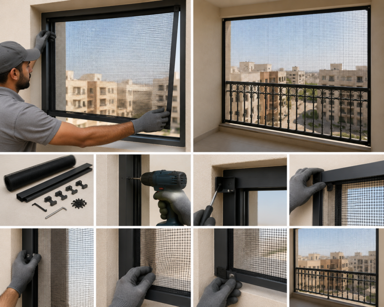 تركيب شبك الحمام للنوافذ والبلكونات
